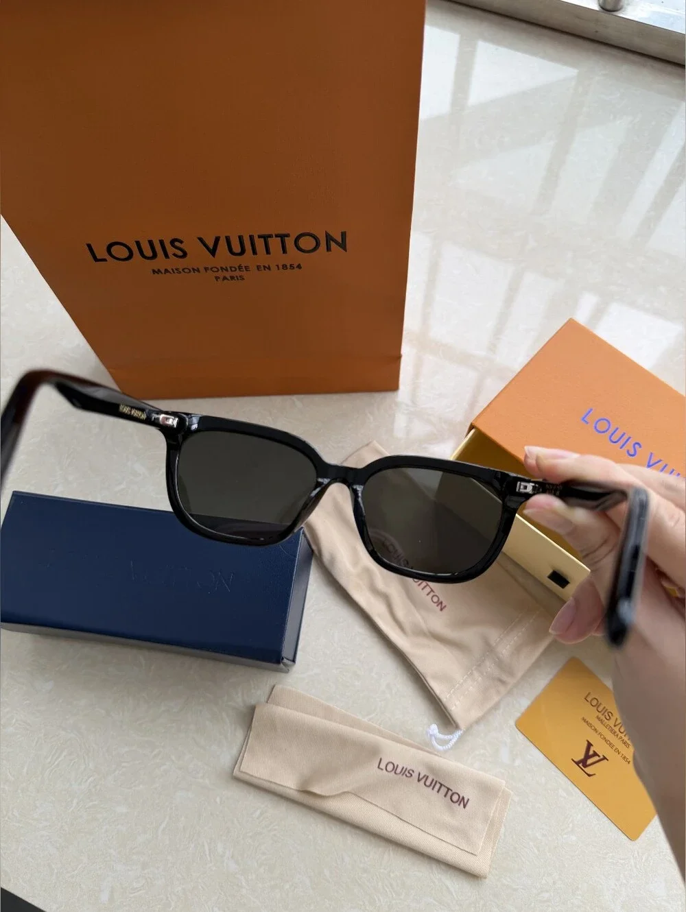 Louis Vuitton Black Women's Square Sunglasses